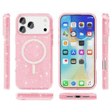 iPhone 17 Pro Stylish Glitter Series Hybrid Cover - MagSafe kompatibel - Pink