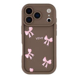 iPhone 17 Pro Stilfuldt stødsikkert TPU cover med forhøjede kanter - Brun / Sløjfe