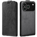 iPhone 17 Pro Vertikal Flip Etui med Kortholder - Sort