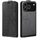 iPhone 17 Pro Vertikal Flip Etui med Kortholder - Sort
