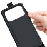 iPhone 17 Pro Vertikal Flip Etui med Kortholder - Sort
