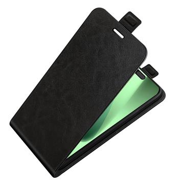 iPhone 17 Pro Vertikal Flip Etui med Kortholder - Sort
