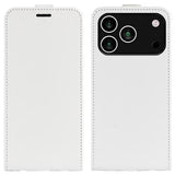 iPhone 17 Pro Vertikal Flip Etui med Kortholder - Hvid