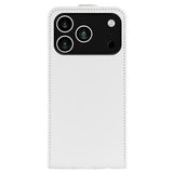 iPhone 17 Pro Vertikal Flip Etui med Kortholder - Hvid