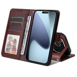 iPhone 17 Pro Pung Etui med Stativ - Brun
