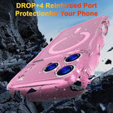 iPhone 17 Pro Wave-Edge Laser Glitter MagSafe Cover - Gennemsigtig pink