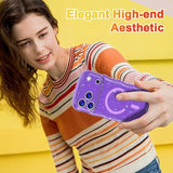 iPhone 17 Pro Wave-Edge Laser Glitter MagSafe Cover - Gennemsigtig lilla