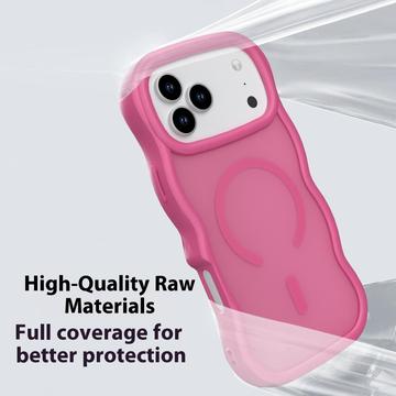iPhone 17 Pro Bølgekant magnetisk hybrid cover - hot pink