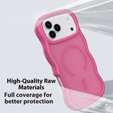 iPhone 17 Pro Bølgekant magnetisk hybrid cover - hot pink