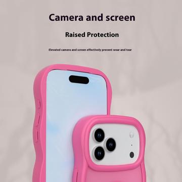 iPhone 17 Pro Bølgekant magnetisk hybrid cover - hot pink