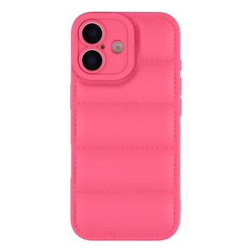 iPhone 17 Pufferjakke Stødfast TPU-cover - Hot Pink