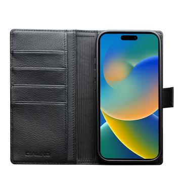 iPhone 17 Qialino 2-i-1 aftagelig pung læderetui - MagSafe-kompatibel - Sort