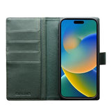 iPhone 17 Qialino 2-i-1 aftagelig pung læderetui - MagSafe-kompatibel - Grøn
