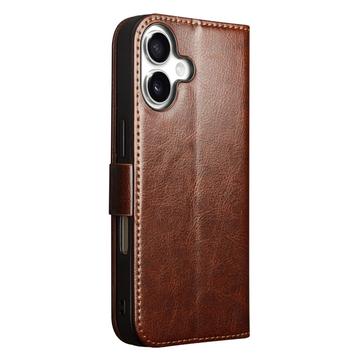 iPhone 17 Qialino Classic Læderpung - Mørkebrun