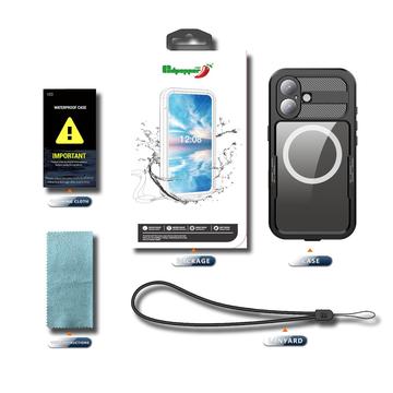 iPhone 17 Redpepper IP68 Magnetisk Vandtæt Cover - Sort