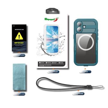 iPhone 17 Redpepper IP68 Magnetisk vandtæt cover - Blå
