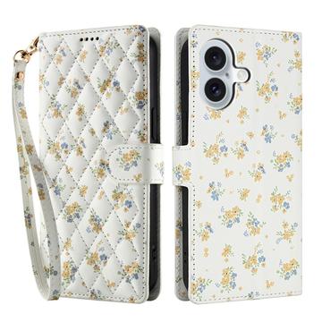 iPhone 17 Rhombisk Blomsterpung - gule blomster