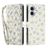 iPhone 17 Rhombisk Blomsterpung - gule blomster