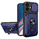 iPhone 17 Roterende Ring Hybrid Cover med Kameraskjold - Blå