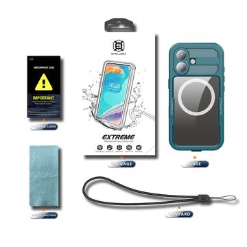 iPhone 17 Shellbox M Series IP68 vandtæt cover - dykkercover med MagSafe-kompatibilitet - Blå