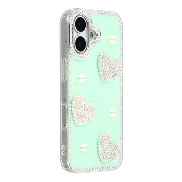 iPhone 17 Funklende Kærlighed og Perle Hybrid Cover - Grøn