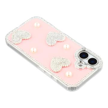 iPhone 17 Funklende Kærlighed og Perle Hybrid Cover - Pink
