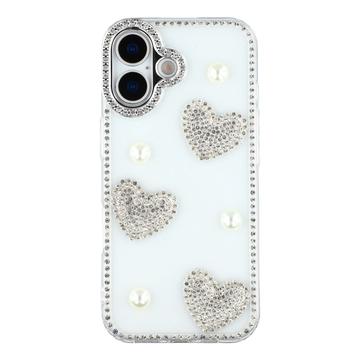 iPhone 17 Funklende Kærlighed og Perle Hybrid Cover - gennemsigtig