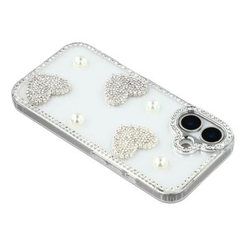 iPhone 17 Funklende Kærlighed og Perle Hybrid Cover - gennemsigtig