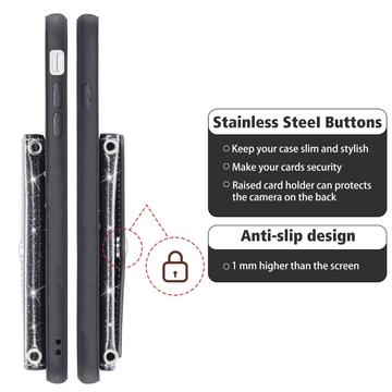 iPhone 17 Stardust Cover med Kortholder - Sort