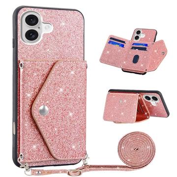 iPhone 17 Stardust Cover med Kortholder - Pink