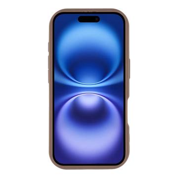 iPhone 17 Stilfuldt stødsikkert TPU cover med forhøjede kanter - Brun / Stor sløjfe