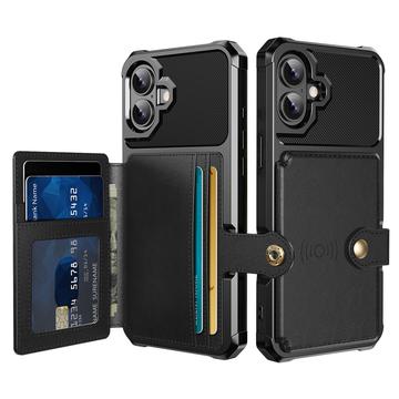 iPhone 17 TPU Cover med Kortholder - Sort