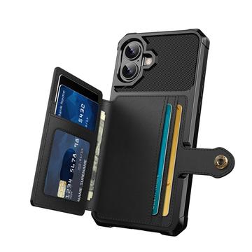 iPhone 17 TPU Cover med Kortholder - Sort