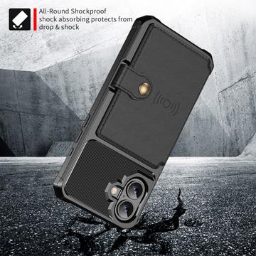 iPhone 17 TPU Cover med Kortholder - Sort