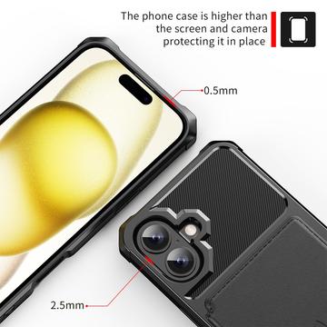 iPhone 17 TPU Cover med Kortholder - Sort