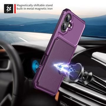 iPhone 17 TPU Cover med Kortholder - Lilla