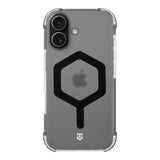 iPhone 17 Tactical MagForce Hexagon Cover - MagSafe-kompatibel - sort / gennemsigtig