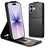 iPhone 17 lodret flip-etui med stativ - sort