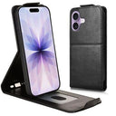 iPhone 17 lodret flip-etui med stativ - sort