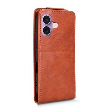 iPhone 17 lodret flip-etui med stativ - Brun