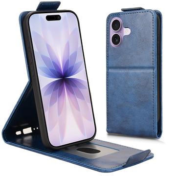 iPhone 17 lodret flip-etui med stativ - mørkeblå