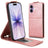 iPhone 17 lodret flip-etui med stativ - rosaguld