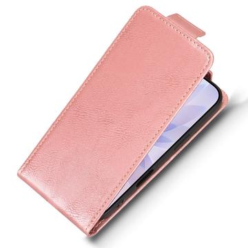 iPhone 17 lodret flip-etui med stativ - rosaguld