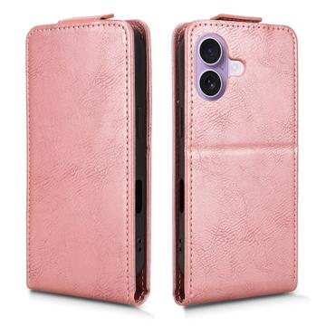 iPhone 17 lodret flip-etui med stativ - rosaguld