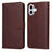 iPhone 17 Pung Etui med Stativ - Brun