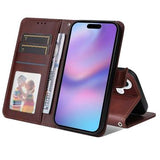 iPhone 17 Pung Etui med Stativ - Brun
