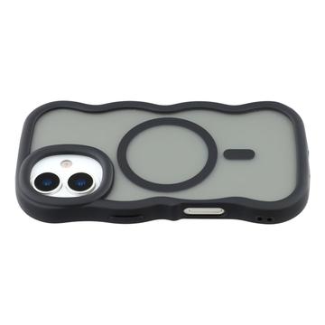 iPhone 17 Bølgekant magnetisk hybrid cover - sort