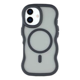iPhone 17 Bølgekant magnetisk hybrid cover - sort