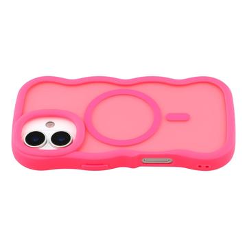 iPhone 17 Bølgekant magnetisk hybrid cover - hot pink