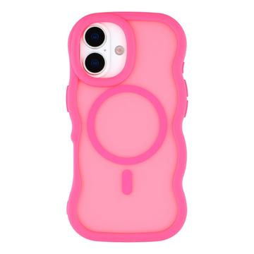iPhone 17 Bølgekant magnetisk hybrid cover - hot pink